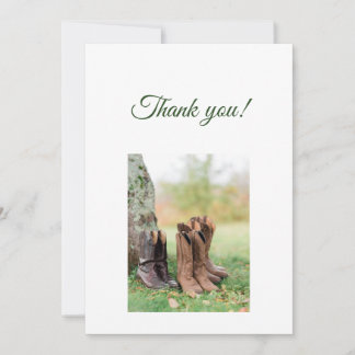 Green Branches Flat Thank You Card Tack Kort