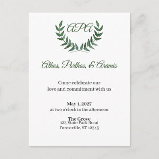 Green Branches Invitation Vykort