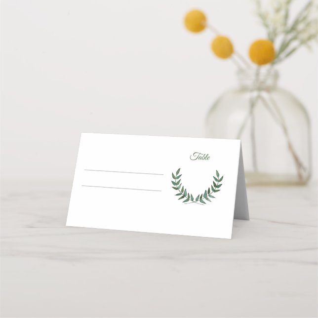 Green Branches Place Cards Placeringskort (Framsida)