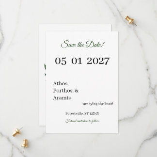 Green Branches Save the Date Spara Datumet
