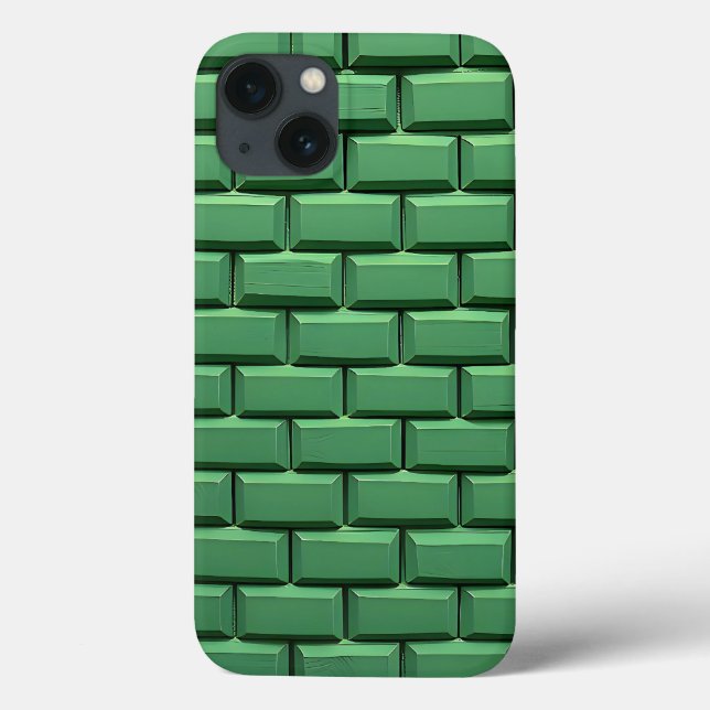 Green Brick Pattern iPhone Case Cool Design (Baksida)