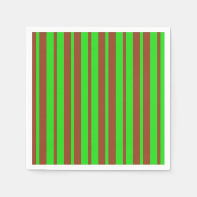 Green Brown Stylish Stripes Pattern Design  Pappersservett (Framsidan)