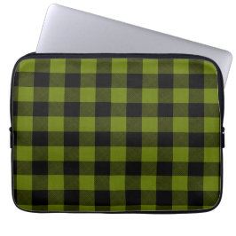 Green Buffalo Check Garden Laptop Fodral