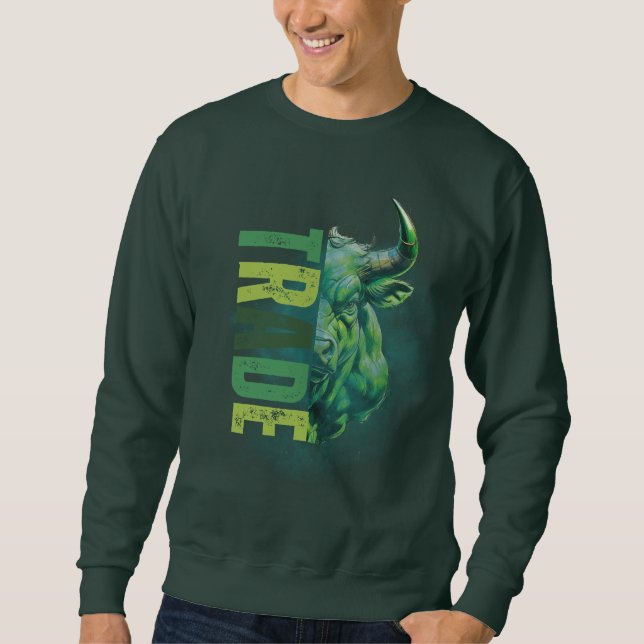 Green bull | Trade Design Lång Ärmad Tröja (Framsida)