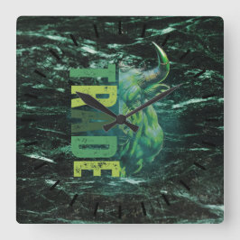 Green bull | Trade Design | Marble Fyrkantig Klocka