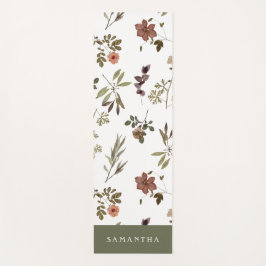 Green Burgundy Wildflower Monogram Name