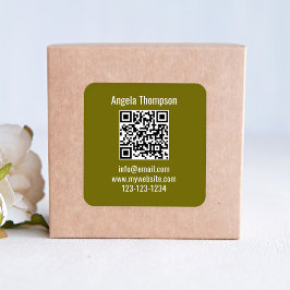 Green Business QR Code Custom Basic Fyrkantigt Klistermärke