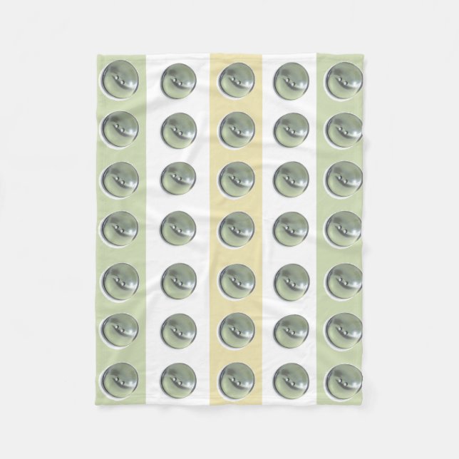 Green Buttons on Stripes Fleecefilt (Framsidan)