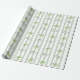 Green Cabana Stripes Palm Beach Club Presentpapper