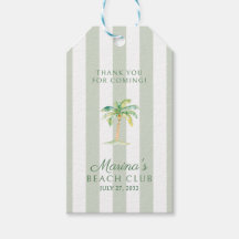 Green Cabana Stripes Palm Beach Club Thank You