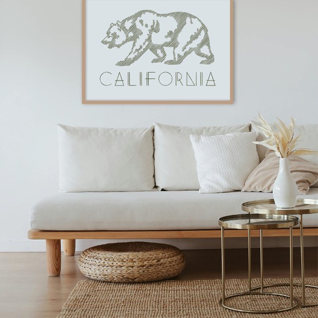 Green California Grizzly Bear Typography Art Print Poster (Skapare uppladdad)
