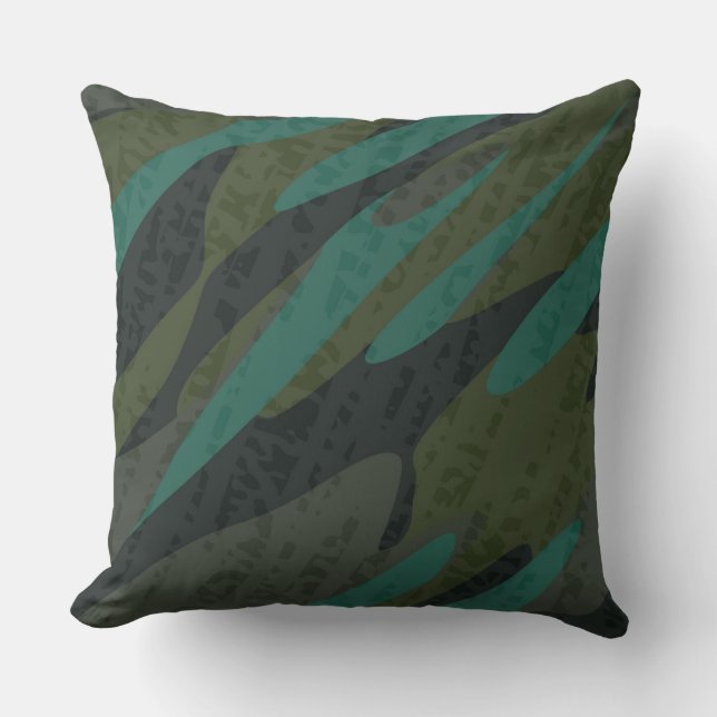 Green Camo Abstract Kudde (Framsida)