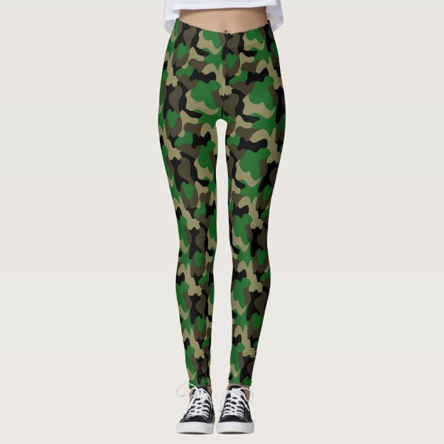 Green Camo Street Style Leggings (Framsida)