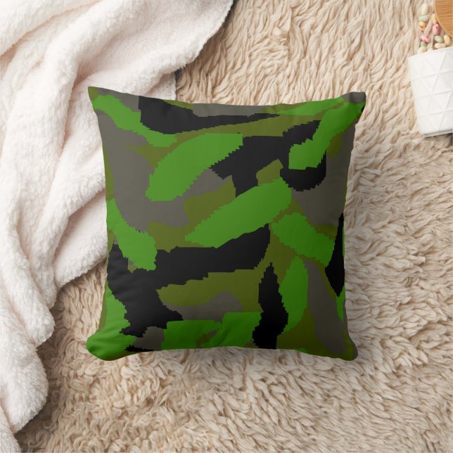 Green Camouflage Design Kudde (Filt)