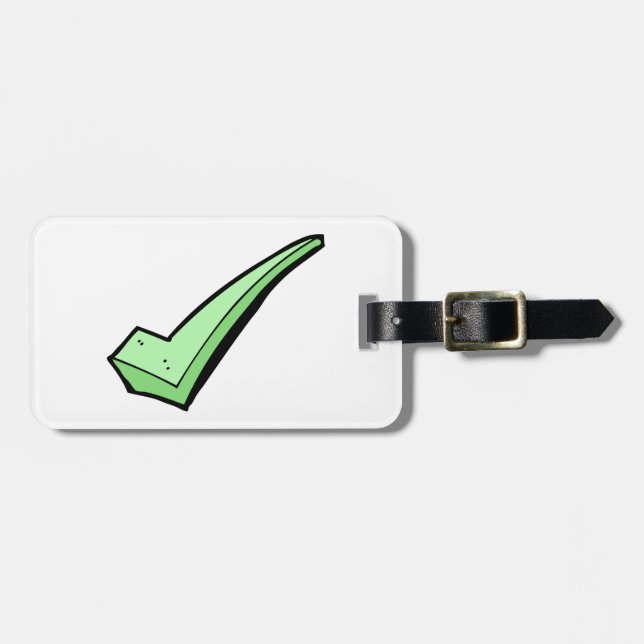 Green Check Mark Tick Symbol Bagagebricka (Horisontell Framsida)