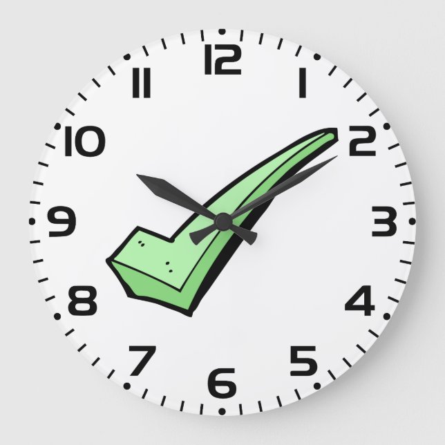 Green Check Mark Tick Symbol Stor Klocka (Framsida)