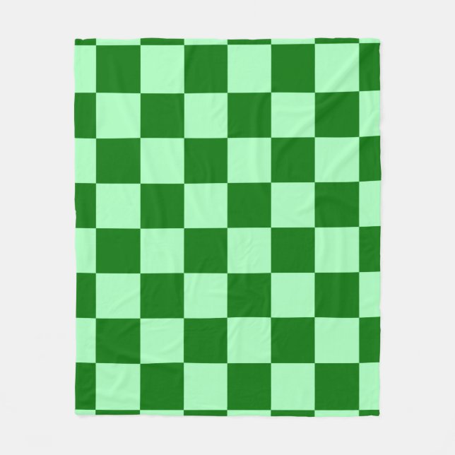 Green Checkered Square Seamless Pattern  Fleecefilt (Framsidan)