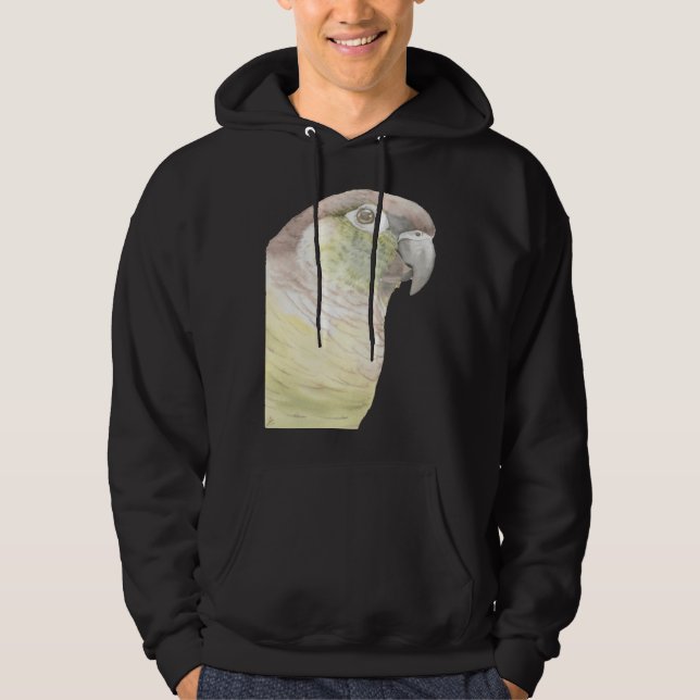 Green cheeked conure parrot watercolor painting hoodie (Framsida)