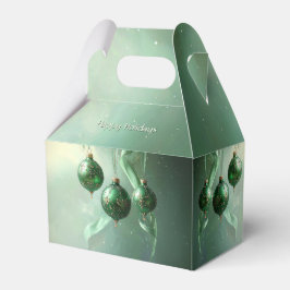 Green Christmas Ball Holiday Favor Box Presentaskar