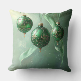 Green Christmas Ball Holiday Kudde