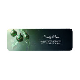 Green Christmas Ball Return Address Label Returadress Etikett