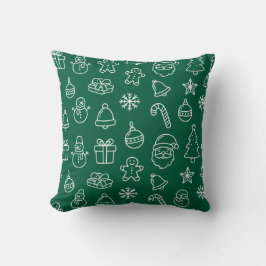 green christmas decoration pattern holiday kudde