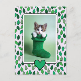 Green Christmas Lights Holiday Vykort