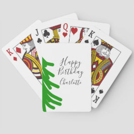 Green Christmas tree happy birthday December winte Casinokort