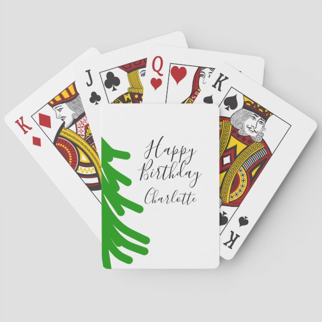 Green Christmas tree happy birthday December winte Casinokort (Baksidan)