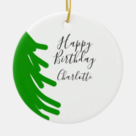 Green Christmas tree happy birthday December winte Julgransprydnad Keramik