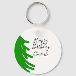 Green Christmas tree happy birthday December winte Nyckelring