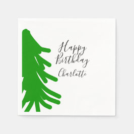 Green Christmas tree happy birthday December winte Pappersservett