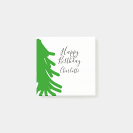 Green Christmas tree happy birthday December winte Post-it Block