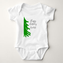 Green Christmas tree happy birthday December winte T Shirt