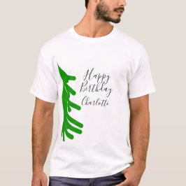 Green Christmas tree happy birthday December winte T Shirt