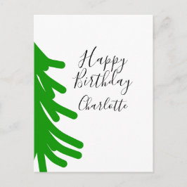 Green Christmas tree happy birthday December winte Vykort