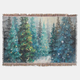 Green Christmas Trees Winter Forest Filt