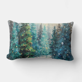 Green Christmas Trees Winter Forest Lumbarkudde