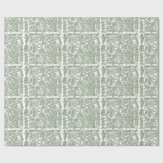 Green Christmas wrapping paper Presentpapper (Platt)