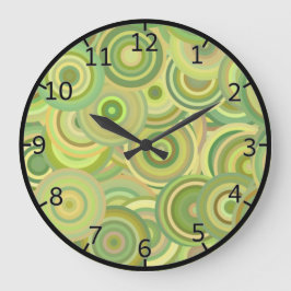 Green Circles Mixture Stor Klocka