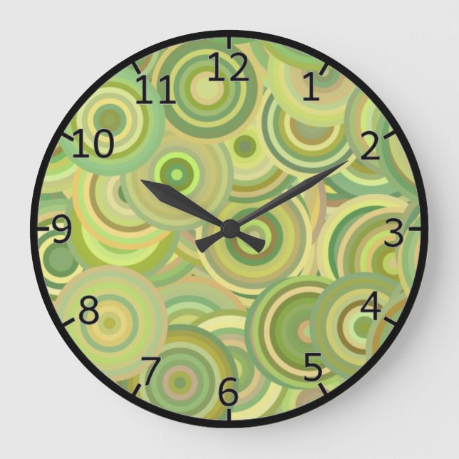 Green Circles Mixture Stor Klocka (Framsida)