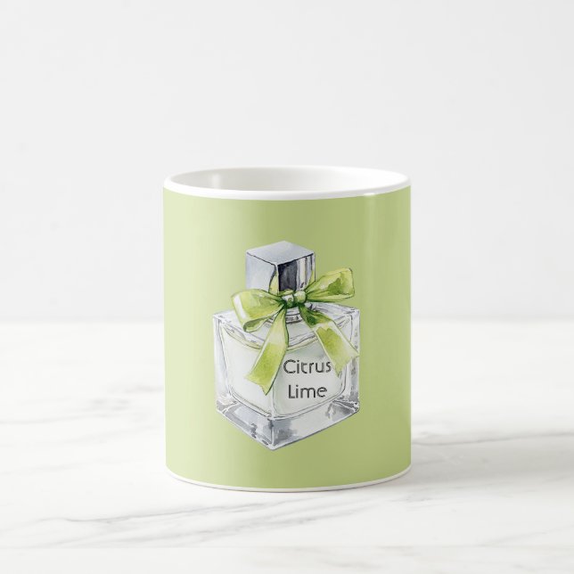 Green Citrus Lime Fruit Perfume Bottle Bow Kaffemugg (Center)