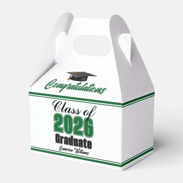 Green Class of 2026 Custom Graduation Party Presentaskar (Framsidan Sidan)