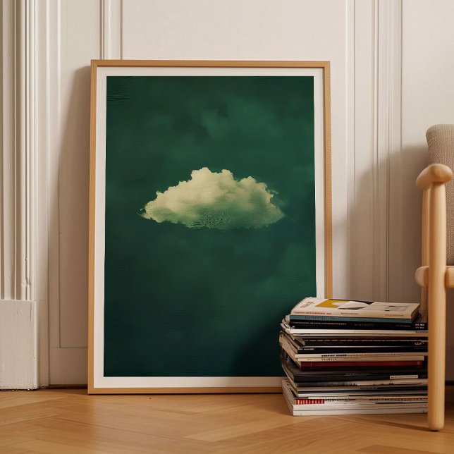 Green Cloud Print Moody Cloud Painting Emerald Gre Poster (Skapare uppladdad)