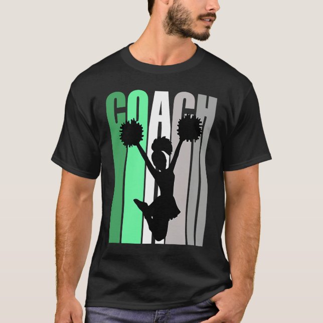 Green Coach Of Cheerleading Cheerleader Coach Teac T Shirt (Framsida)