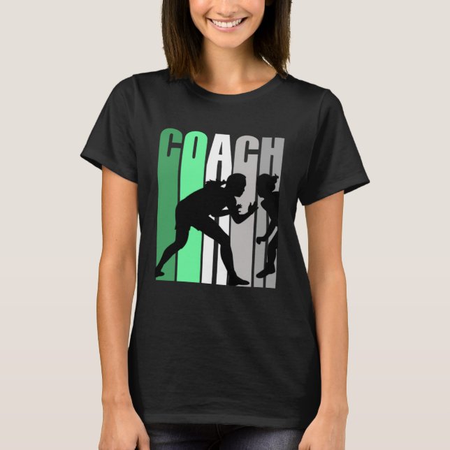 Green Coach Of Wrestling Instructor Wrestling Pret T Shirt (Framsida)