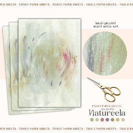 Green Contemporary Abstract Decoupage Tissue Paper