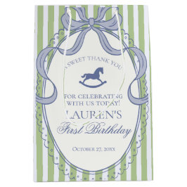 Green Coquette Bow Rocking Horse Birthday Favors