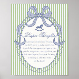 Green Coquette Bow Rocking Horse Diaper Thoughts Poster