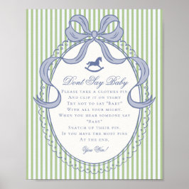 Green Coquette Bow Rocking Horse Dont Say Baby Poster